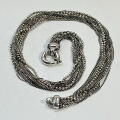 VTG Sterling Silver 925 Multi Chain Choker Necklace Torsade 15.5″ 39.1g