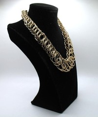 Vintage RJ Graziano modernist interlocking rings statement necklace