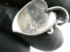 Vintage Sterling Silver Grape Leaf Pendant Numbered 249A 3.4g 24mm Length