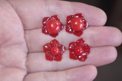 Carnelian Carved Flower 15MM Jackets For Studs Use With Any Stud Bridal Shower