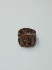 USSR Signet ring with a relief image of an anchor in the center 21 mm Solid en