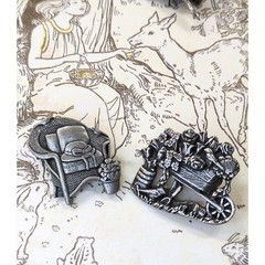Lot 4 Vintage Birds & Blooms Pewter Pins 01-08 Cottage Limited Bird Hat Flowers
