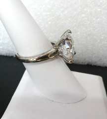 Vintage Silver Tone Statement Cocktail Ring Massive Prong Set Crystal Size 8.5