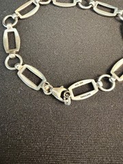 Vintage Thailand Sterling Silver Chunky Chain Link Design Bracelet 7.5″