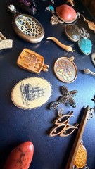 Vintage Assorted Mixed Media Jewelry Pendant Lot