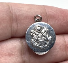 Vintage JMS 925 Sterling Silver US Army Military Cap Hat Charm Pendant