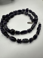Vintage Amethyst Irregular Shaped Beaded Necklace. 30” long. See pics.