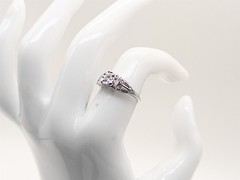 Antique 1920s $2000 .40ct VS G Old Euro Diamond 18k White Gold Filigree Ring