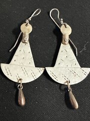 Thomas Mann Design Artisan Signed Techno-Romantic Dangle Earrings Vintage 1980’s