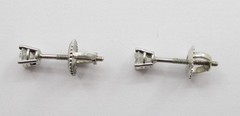 0.40CTW Round Brilliant Cut Diamond Stud Earrings 14 Karat White Gold