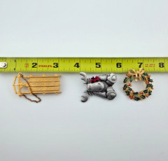 JJ Signed Christmas Holiday Brooches Gold & Silver Tone Jonette Jewelry Lot of 3