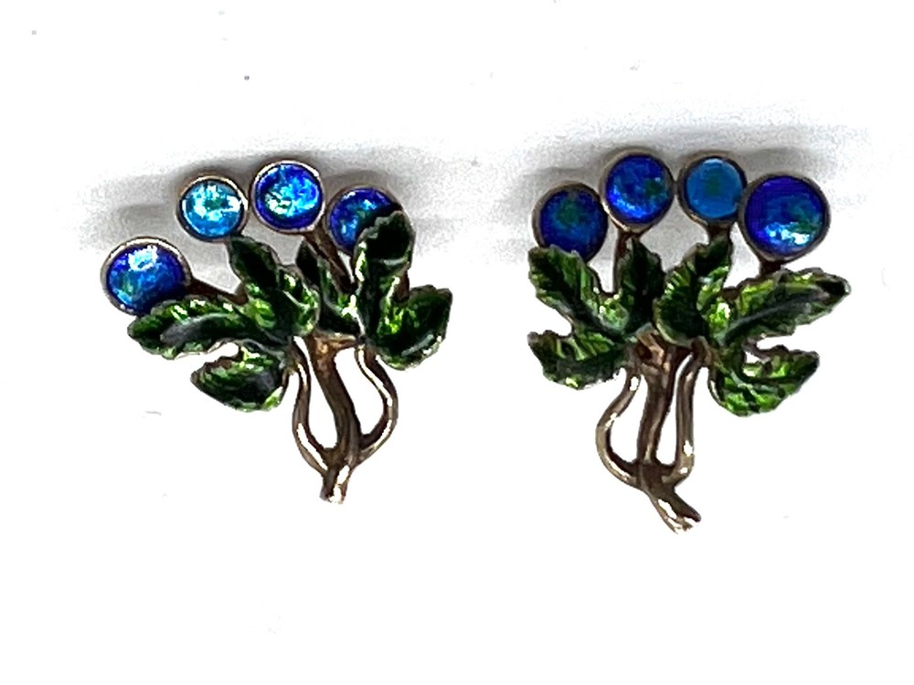 Vintage MMA Sterling Silver 925 Pair Grape Berry Cluster Earrings 5g