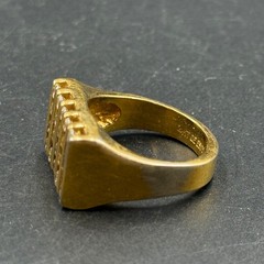 Vintage Channel Set Stone Statement Ring 14k Gold Plated