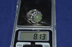 RING VTG Ukrainian russian STERLING SILVER 925 Genuine Green Nephrite Nephritis