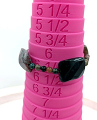 Gemstone Stretch Bracelets Lot Rhodonite Quartz Agate Stone Bracelets 2 Pc