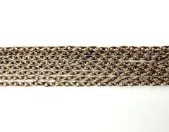 Antique M.S&S Gold Filled Guard Watch Chain Slide 48” Dog Clip Blue Glass Slide