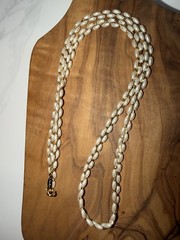 Vintage Signed Napier Multi-Strand Rice Pearl Chain Necklace, Gold Plated