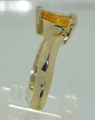 14K Natural 1 Carat Yellow Sapphire & Diamond Ring