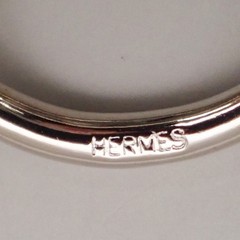 HERMES Logo Jumbo Scarf Ring Silver Accessories 05MA471