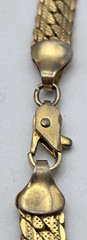 Vintage Gold Tone Diamond Cut Flat Curb Cuban Chain Necklace 24 In 6.1mm