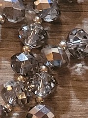 AB Glass Crystal Necklace Aurora Borealis Bicone Faceted Beads Silver Tone