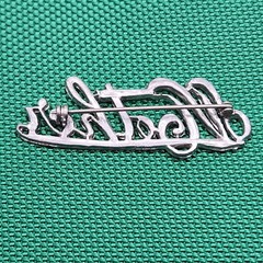 Vtg Marcasite Monogram Mother’s Day Brooch Mom Silver Tone Estate Pin Read