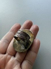 Vintage/Antique Chinese Porcelain Maiden Sterling Silver Ring Size 8.5 READ DESC