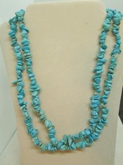 VINTAGE SOUTHWEST N A 2 STRAND TURQUOISE NUGGET NECKLACE–PRICE REDUCED—