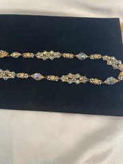 VTG NECKLACE LOT Rhinestones AB Pink Clear Red Black Gold Tone VOGUE NAPIER