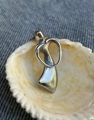Heart Holding Lady Goddess Guardian Angel Sophia Woman Pendant Sterling 24 Chain