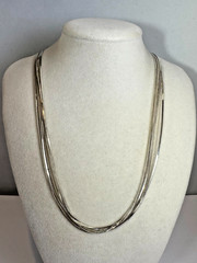 Italy .925 Sterling Silver 7 Strand Necklace. 10.58g L- 24 in.