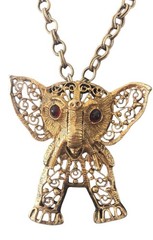 D&E Juliana Vintage Articulated Filigree Elephant Necklace ( Book Piece )