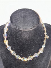 Vintage Brilliant Swarovski Teardrop Crystal Necklace 15.5 Inches