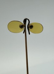 Vintage Pince-Nez Eye Glasses Stick Pin. Optometrist Ca 1900 Advertising