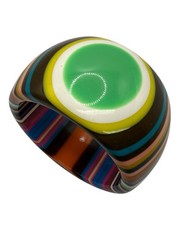 Resin Or Acrylic Layered Striped Colorful Bullseye Bangle Chunky Bracelet