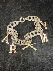 Vintage Military CHARM BRACELET US ARMY