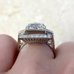 Vintage Art Deco 3.00Ct Round Cut Lab Created Diamond 925 Silver Engagement Ring