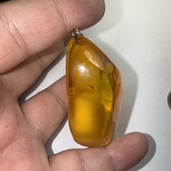 Pendant Amber Baltic Egg Yoke Big 2.25” Piece 15.5 Grams Antique