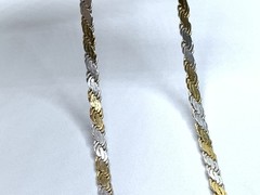 Italy MILOR Sterling Silver Rhodium Plated 2 Tone 24” Flat Rope Necklace ~ 19.7g