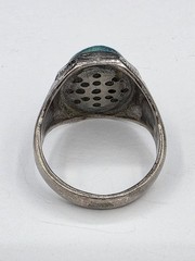 Vintage Clark & Coombs Chrysocolla Sterling Ring Size 11.75 Southwestern Theme