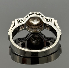 Vintage 14K White Gold Old European Cut Diamond Ring 0.60 CTW Size 6.25 Estate