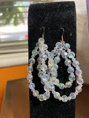 Vintage- Style Earrings Aurora Borealis Glass Beads That Create A Shimmering E