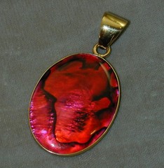 Charles Albert Red Abalone Alchemia Pendant On Chain 17.75”