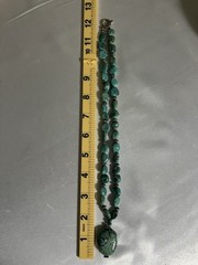 Vintage Southwestern Chunky Turquoise Nugget Necklace – 22″ Matinee, 67g