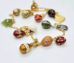 Joan Rivers Red Cross Heart Elephant Swan Basket Connect Necklace 14 Charms