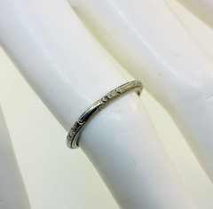 Antique 1920’s Art Deco 18K White Gold Wedding Band
