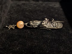 Antique Silver 800-900 Immortal Chinese Pendant!