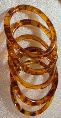 Vintage All Faux Tortoise Shell Lucite Old Plastic Bangle Cuff Bracelet Big Lot