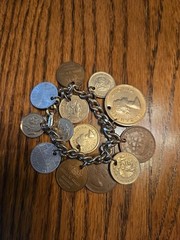Charm Bracelet World Coins Queen Elizabeth The Second