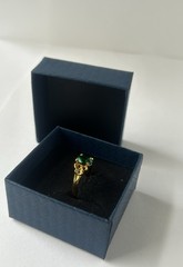 Vintage Green Cubic Zirconia Ring Gold Plated Womens Size 7.5